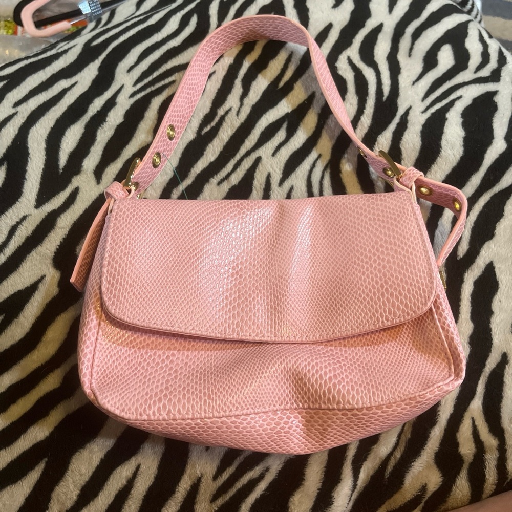 Peachy Pink Shoulder Bag with Textured Finish